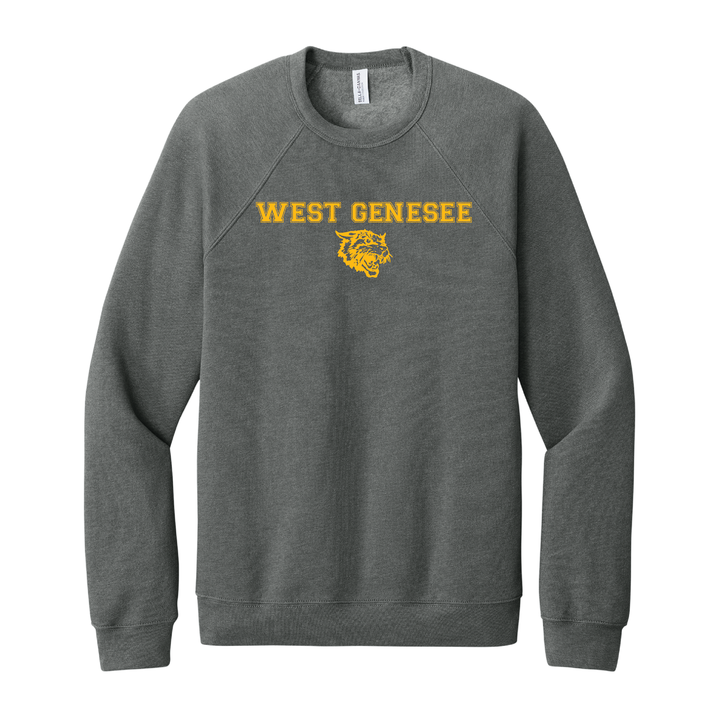 West Genesee Wildcats Text & Mascot Logo Crewneck Sweatshirt