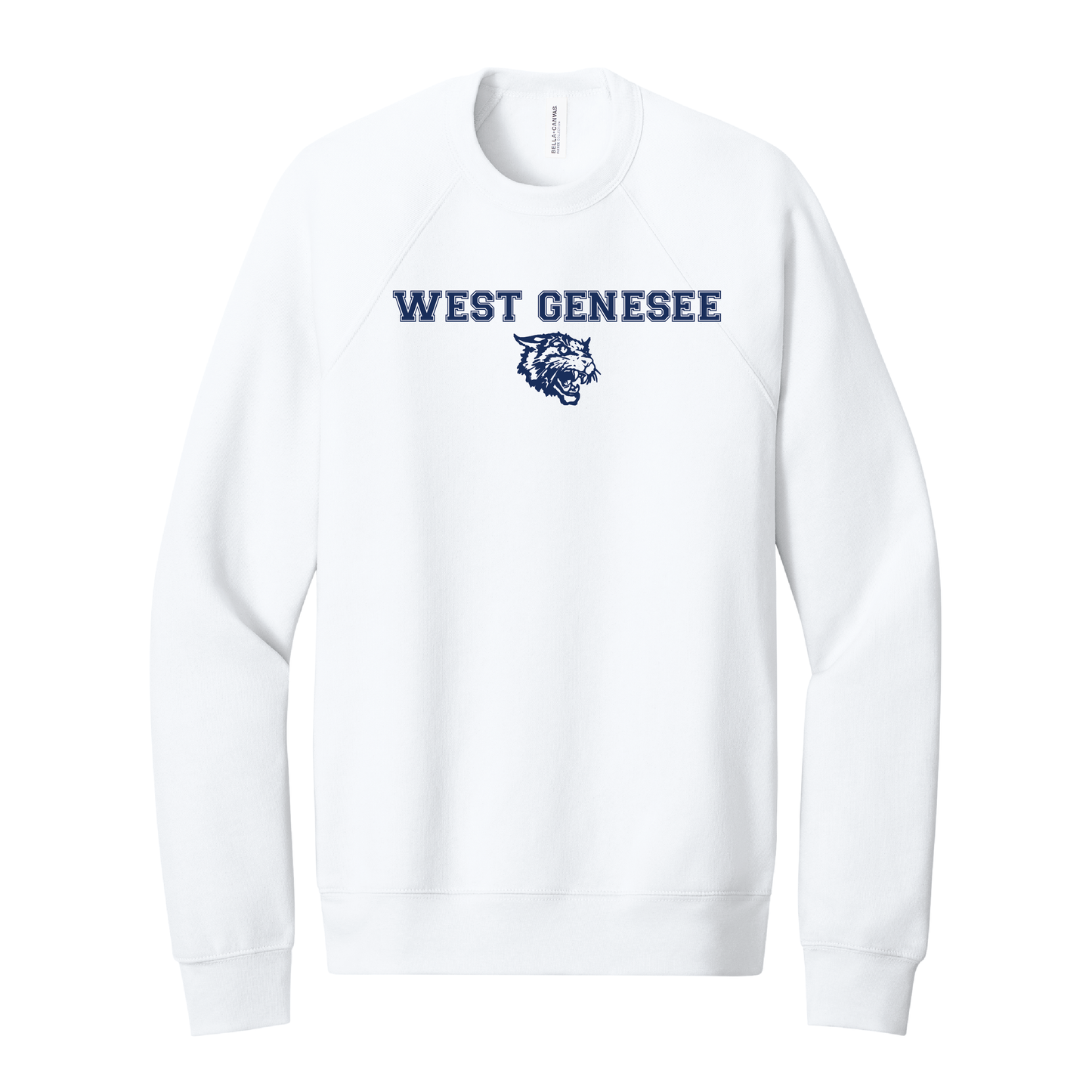 West Genesee Wildcats Text & Mascot Logo Crewneck Sweatshirt
