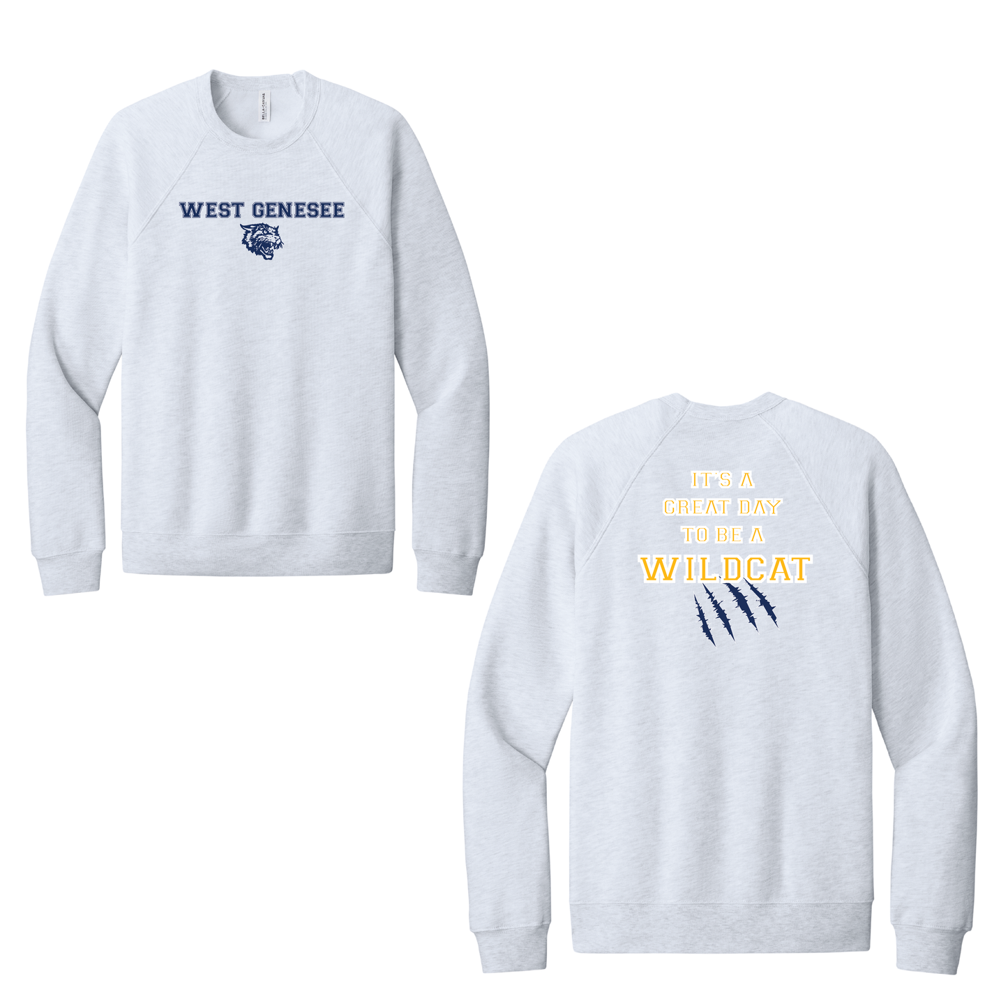 West Genesee Wildcats Claw Mark "Great Day" Crewneck Sweatshirt