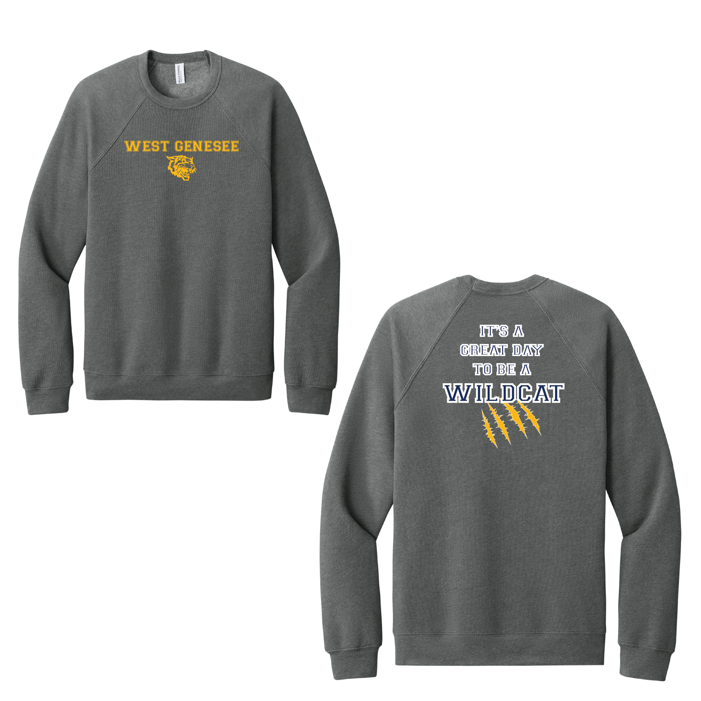 West Genesee Wildcats Claw Mark "Great Day" Crewneck Sweatshirt