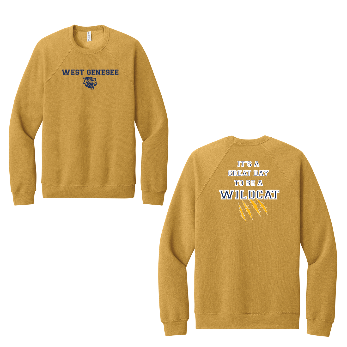 West Genesee Wildcats Claw Mark "Great Day" Crewneck Sweatshirt