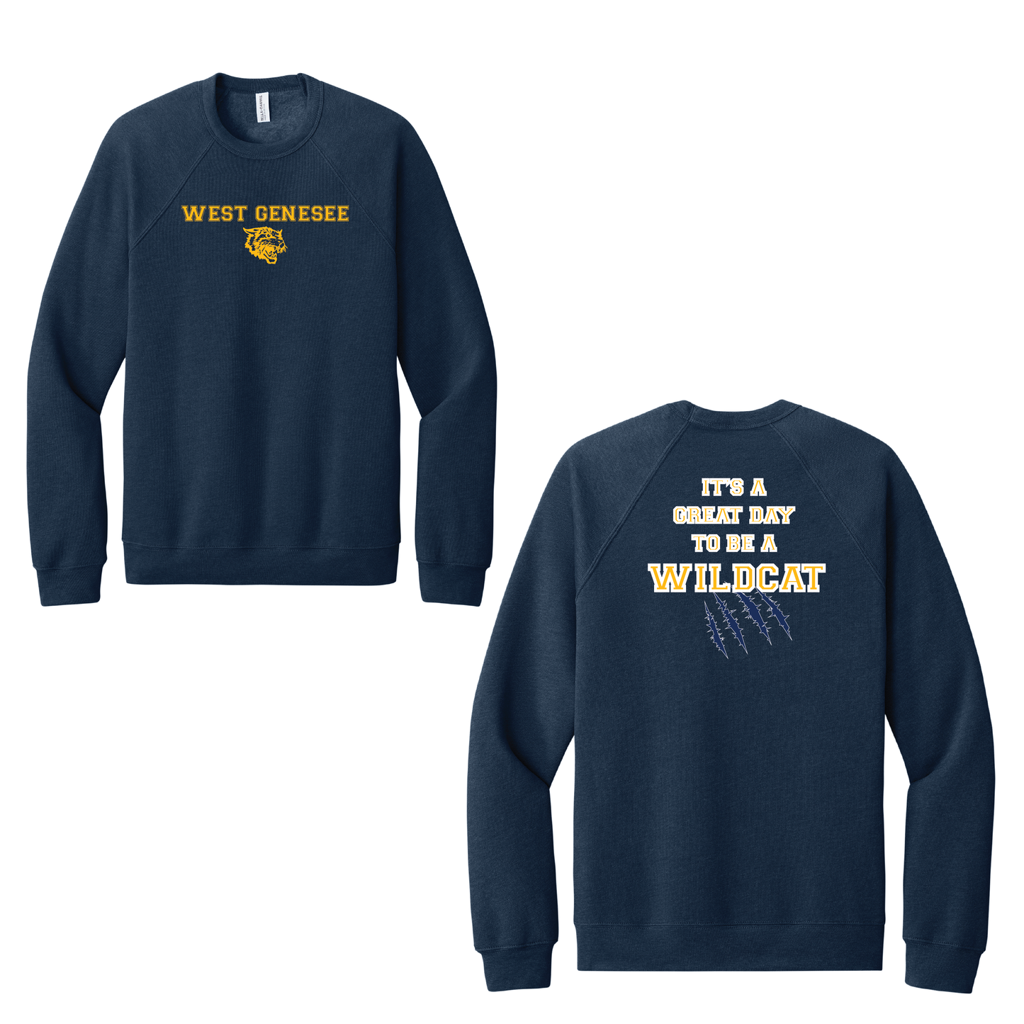 West Genesee Wildcats Claw Mark "Great Day" Crewneck Sweatshirt