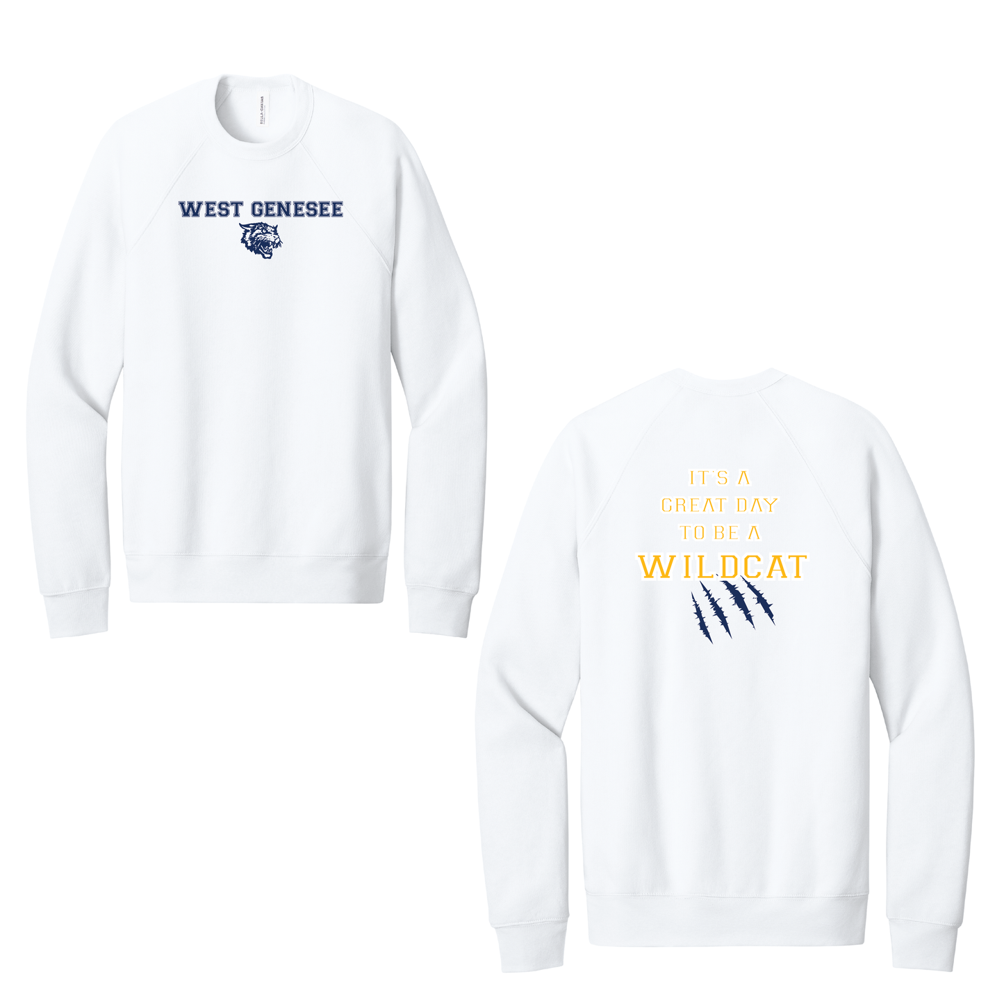 West Genesee Wildcats Claw Mark "Great Day" Crewneck Sweatshirt