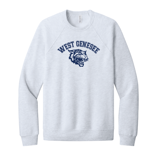 West Genesee Wildcats Arch Logo Mascot Crewneck Sweatshirt