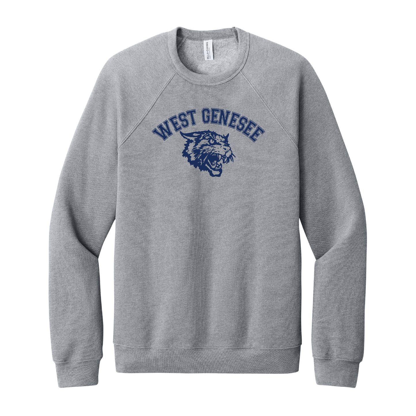 West Genesee Wildcats Arch Logo Mascot Crewneck Sweatshirt