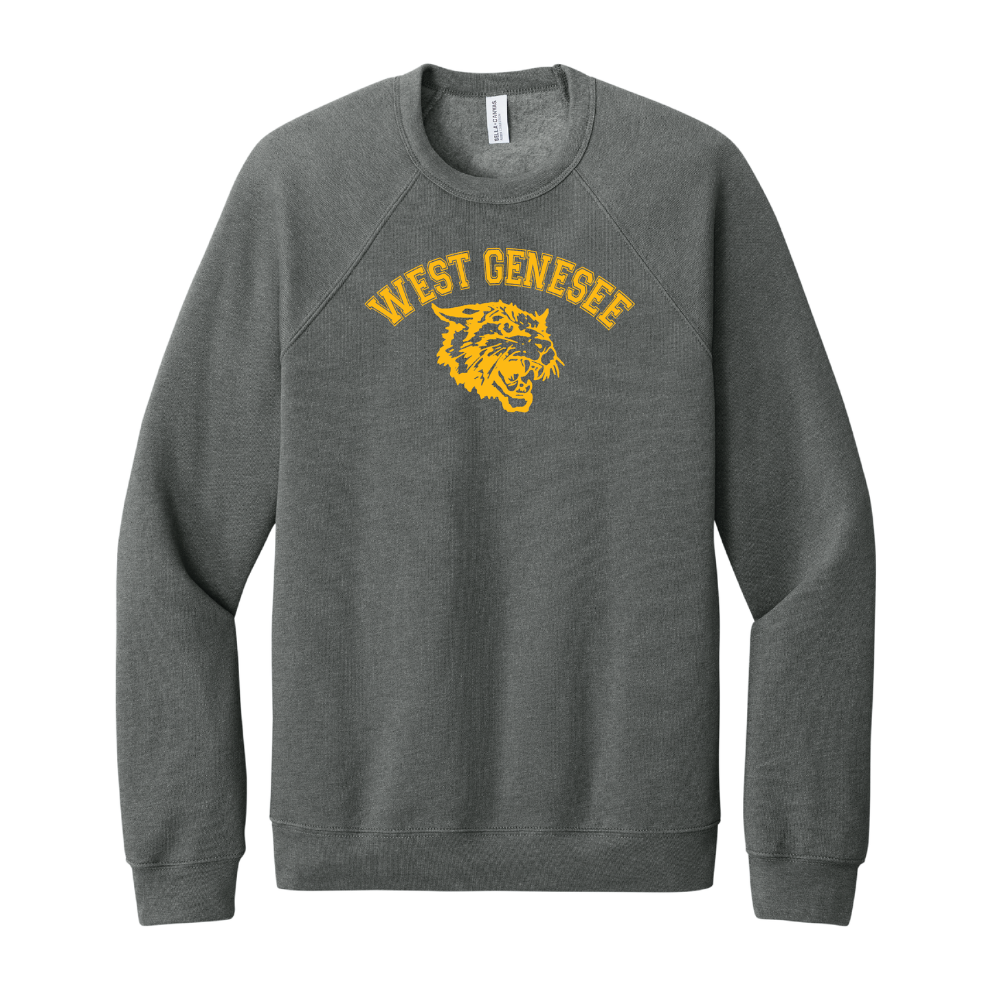 West Genesee Wildcats Arch Logo Mascot Crewneck Sweatshirt