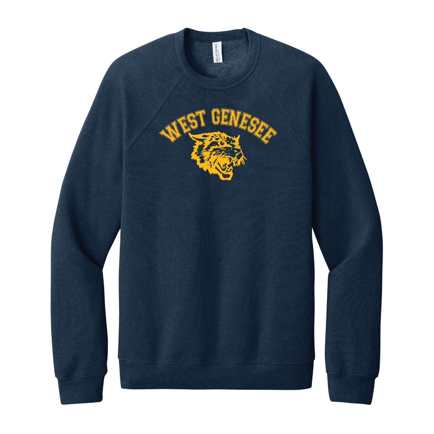 West Genesee Wildcats Arch Logo Mascot Crewneck Sweatshirt