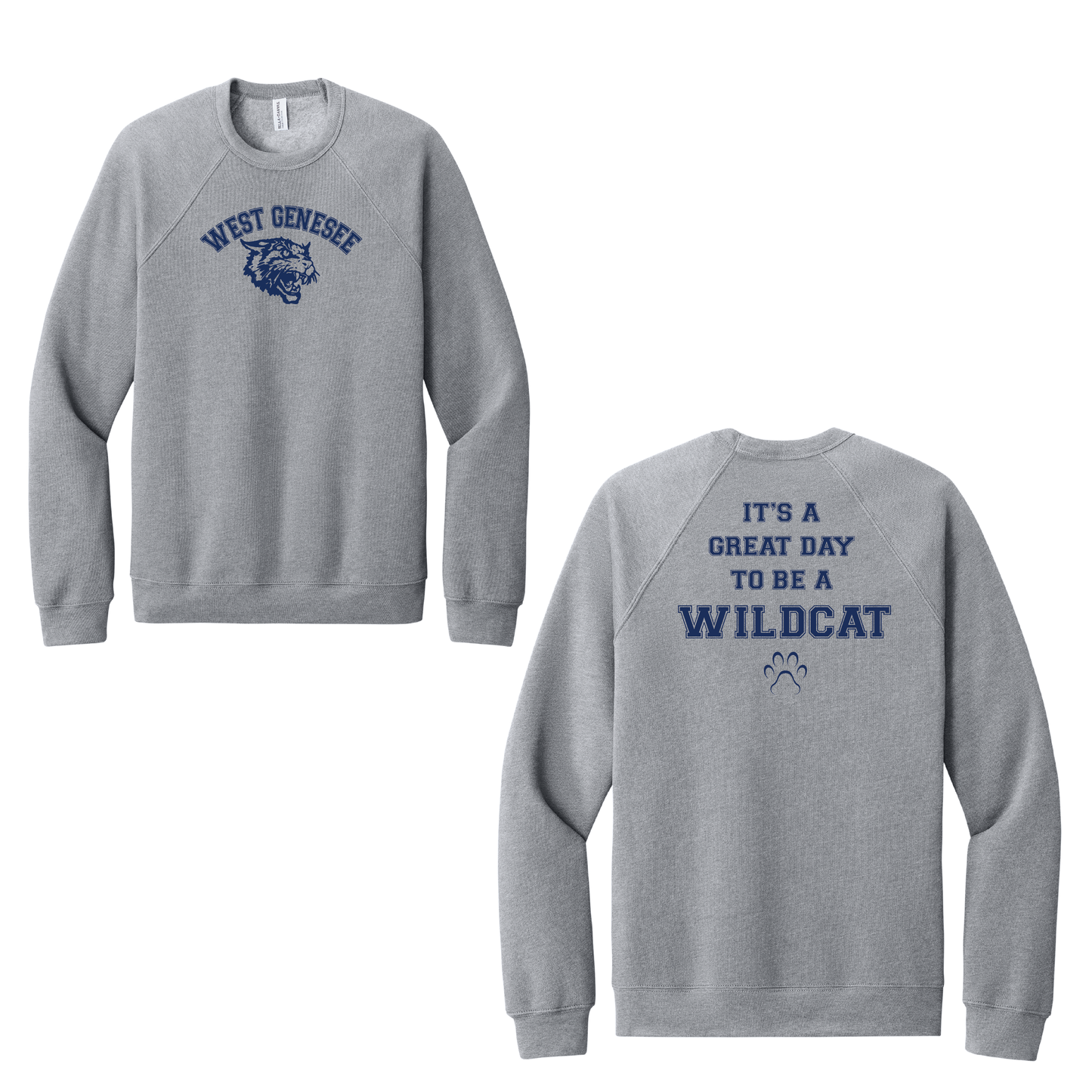 West Genesee Wildcats Arch Logo "Great Day Paw" Crewneck Sweatshirt
