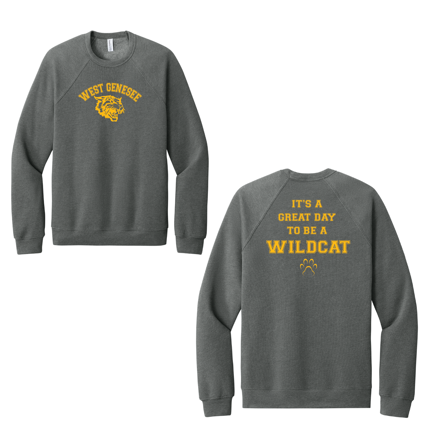 West Genesee Wildcats Arch Logo "Great Day Paw" Crewneck Sweatshirt