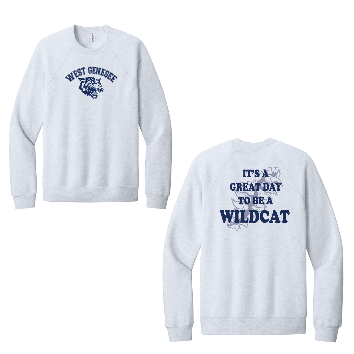 West Genesee Wildcats Arch Logo "Great Day Claw Tear" Crewneck Sweatshirt