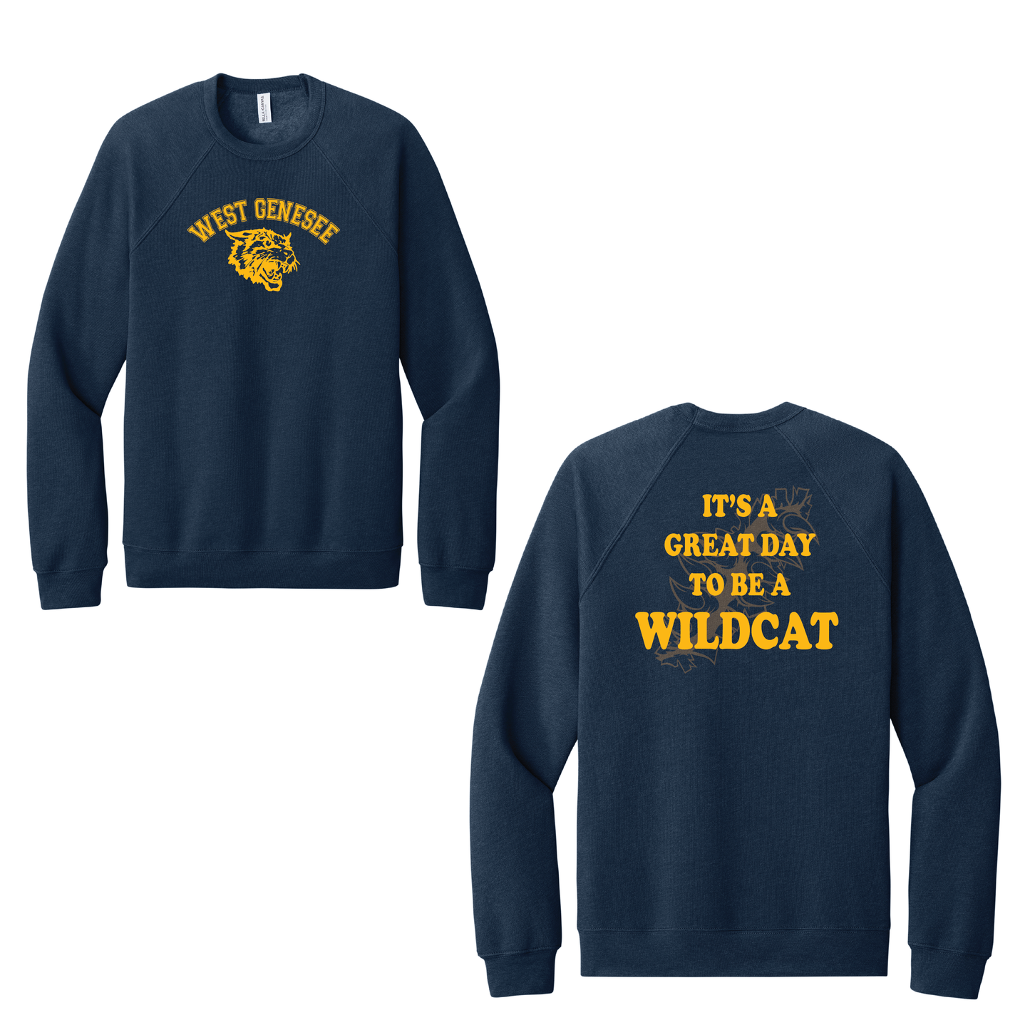 West Genesee Wildcats Arch Logo "Great Day Claw Tear" Crewneck Sweatshirt