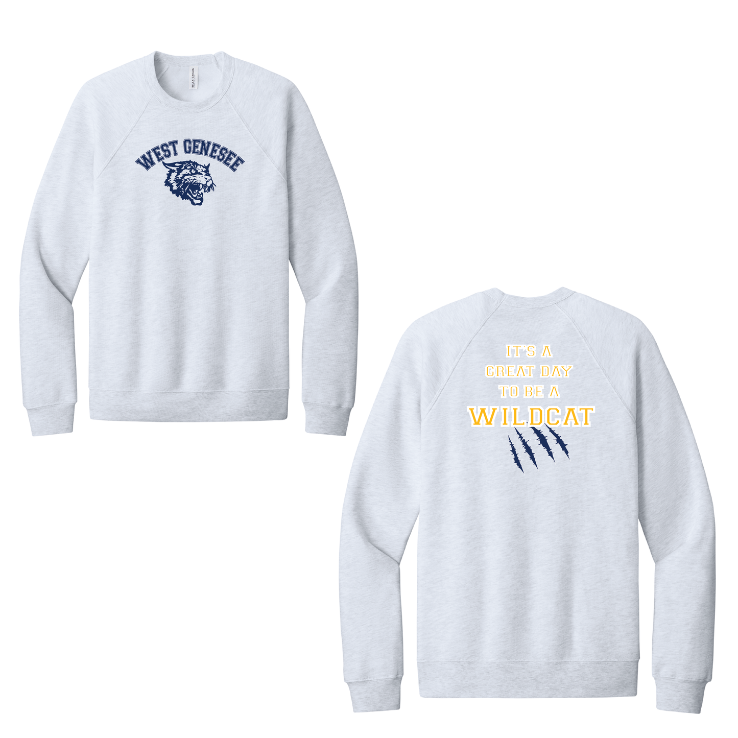 West Genesee Wildcats Arch Logo "Great Day Claw Mark" Crewneck Sweatshirt