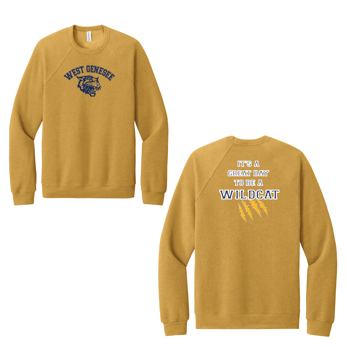 West Genesee Wildcats Arch Logo "Great Day Claw Mark" Crewneck Sweatshirt
