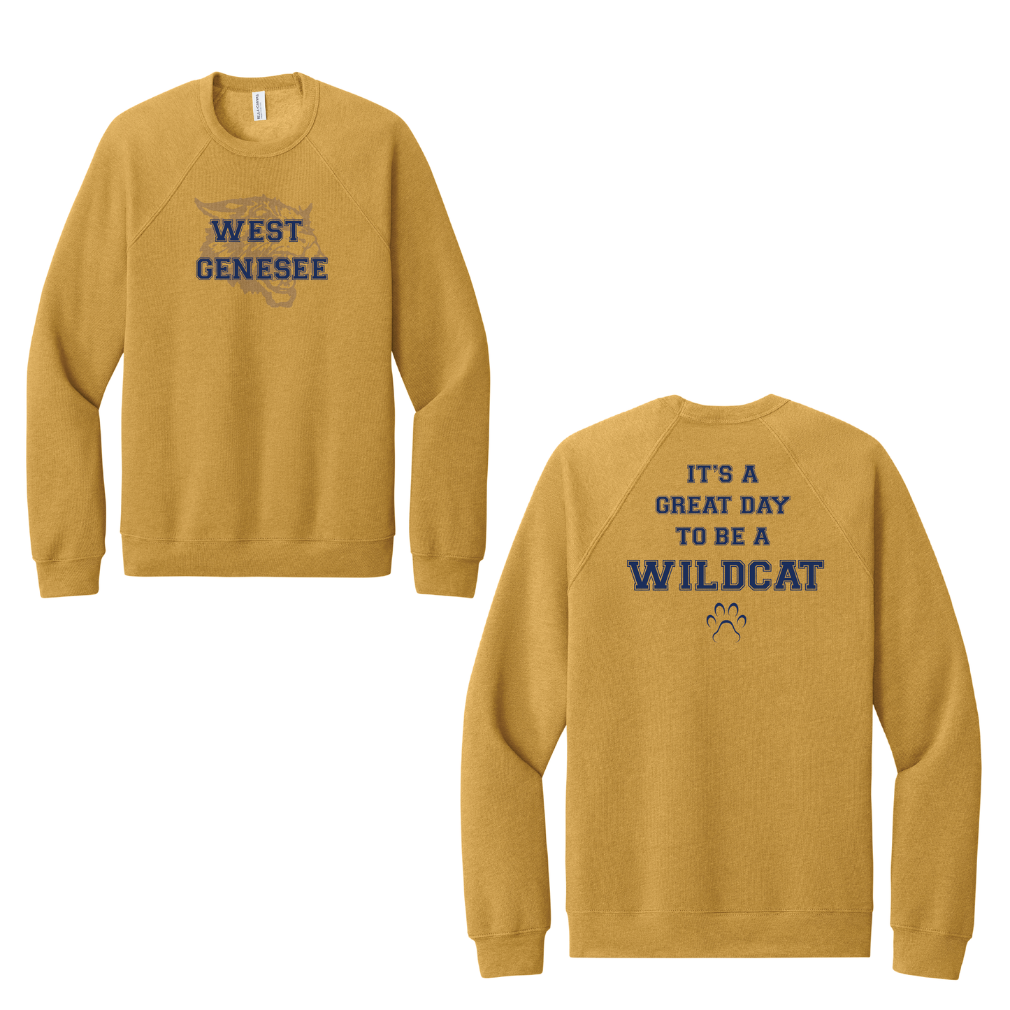 West Genesee Wildcats Shadow Mascot "Great Day Paw" Crewneck Sweatshirt