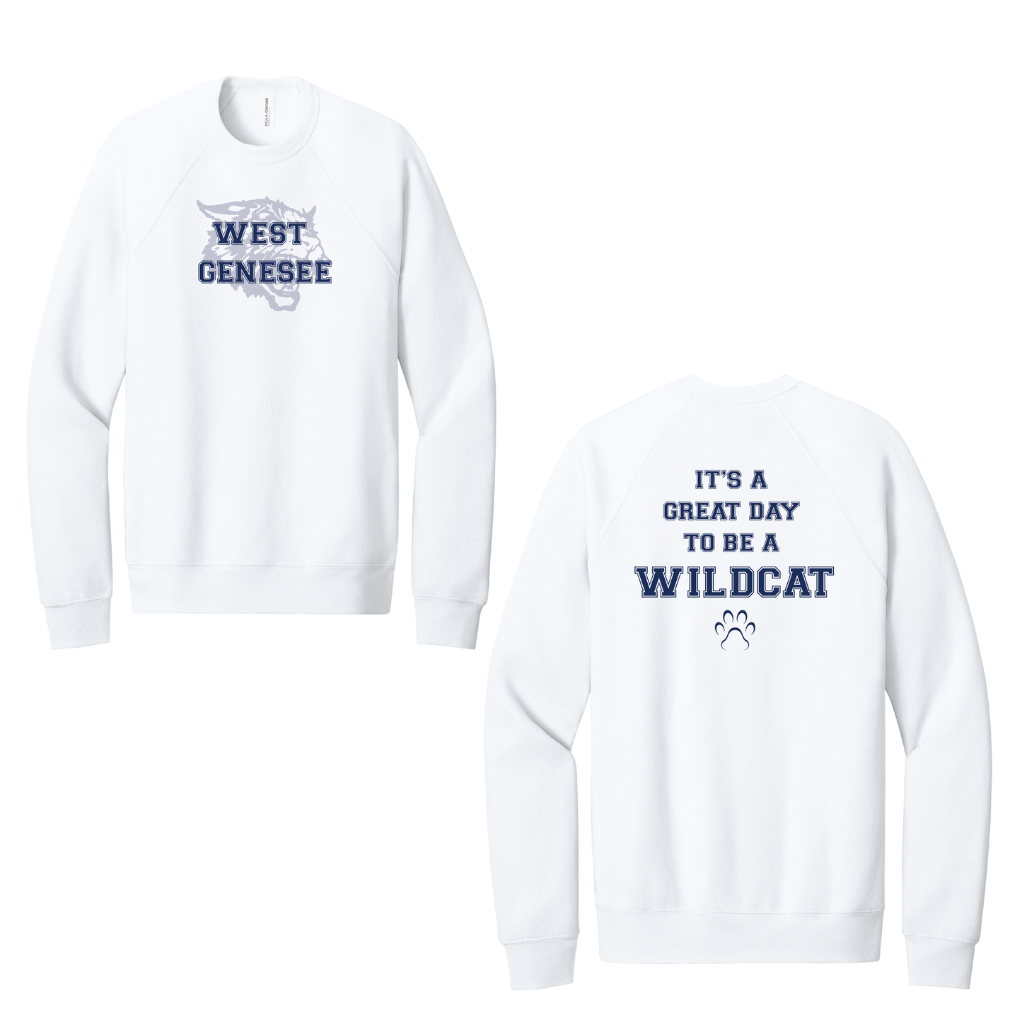 West Genesee Wildcats Shadow Mascot "Great Day Paw" Crewneck Sweatshirt