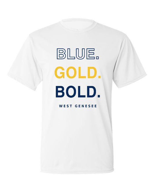 Blue Gold Bold Performance T-Shirt