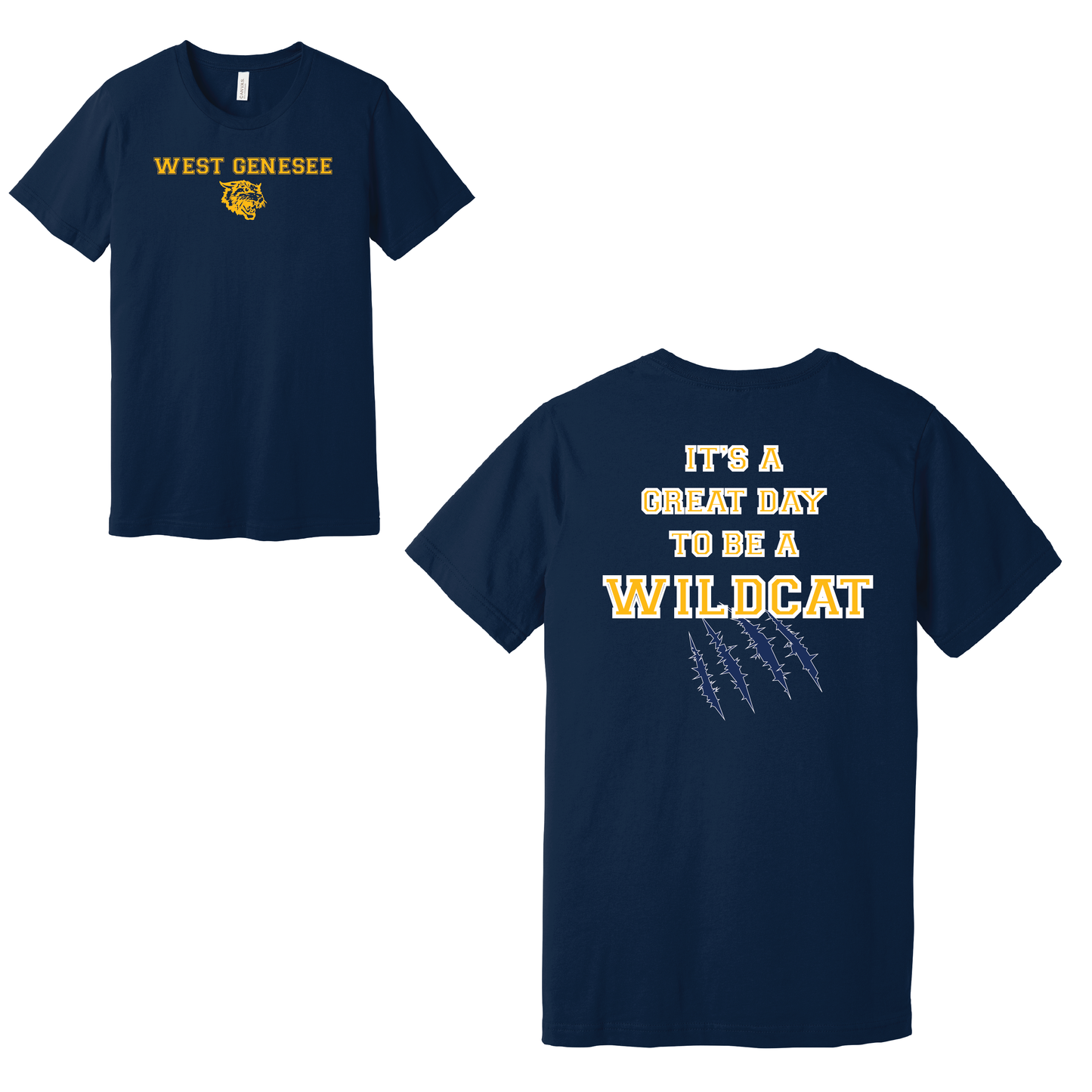 West Genesee Wildcats Claw Mark "Great Day" T-Shirt