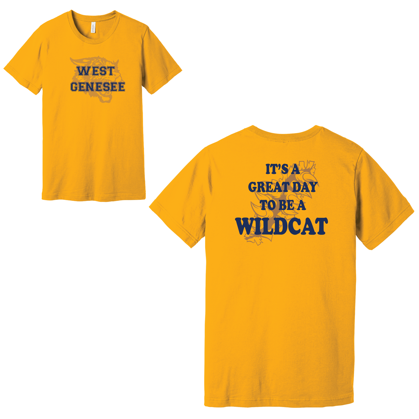 West Genesee Wildcats Shadow Mascot Claw Tear "Great Day" T-Shirt