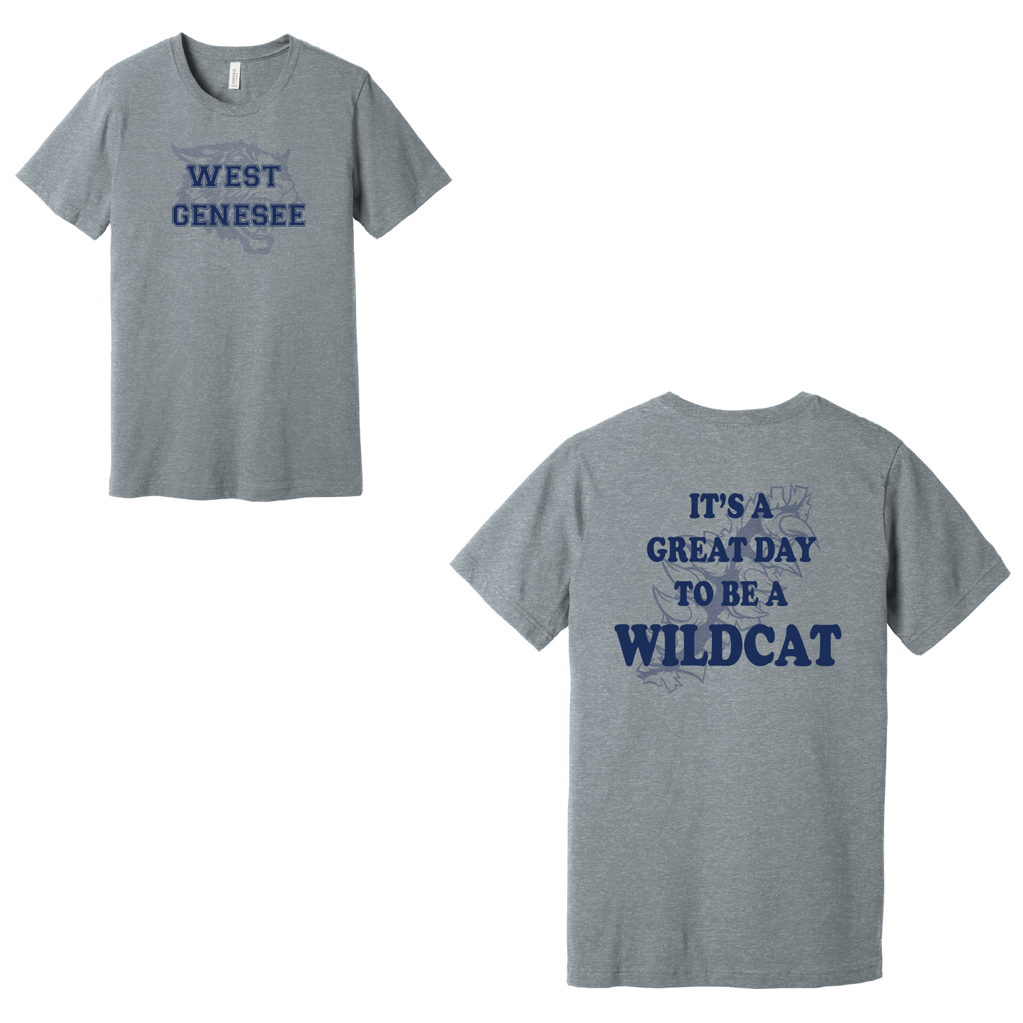 West Genesee Wildcats Shadow Mascot Claw Tear "Great Day" T-Shirt
