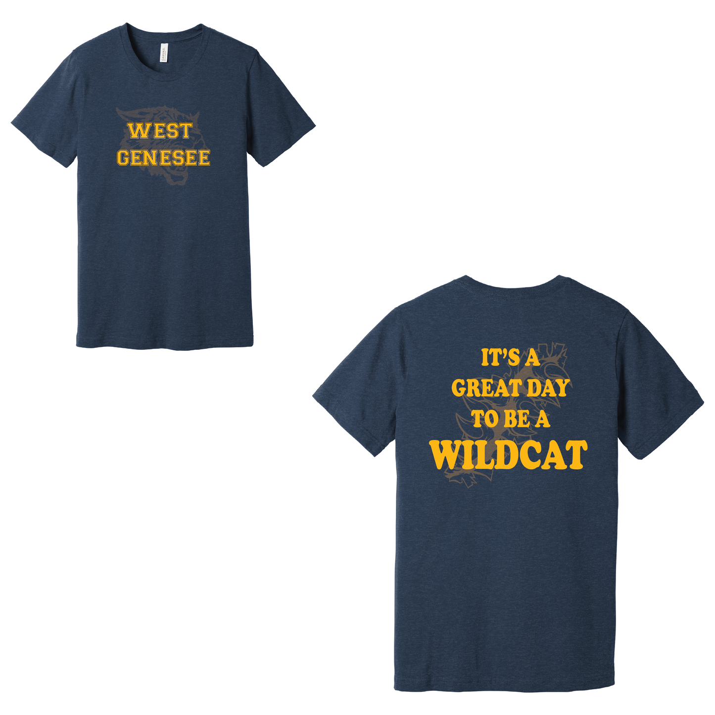 West Genesee Wildcats Shadow Mascot Claw Tear "Great Day" T-Shirt