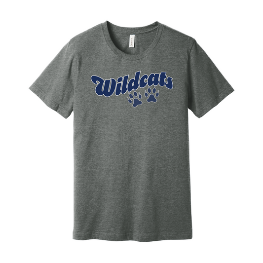 West Genesee Wildcats Paw Prints Script T-Shirt