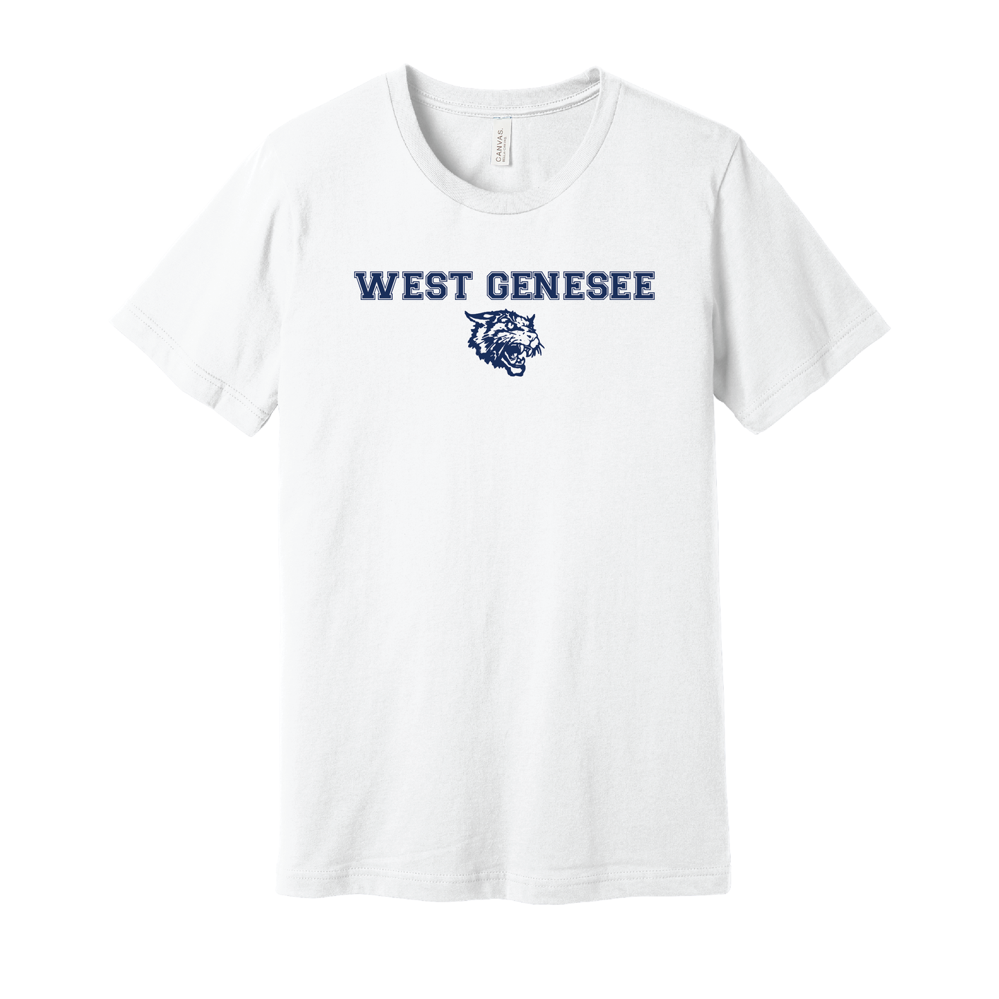 West Genesee Wildcats Text & Mascot Logo T-Shirt