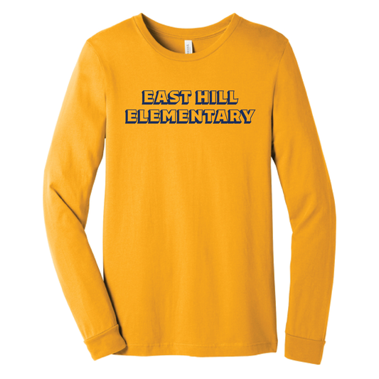 East Hill Elementary Bold Outline Long Sleeve T-Shirt