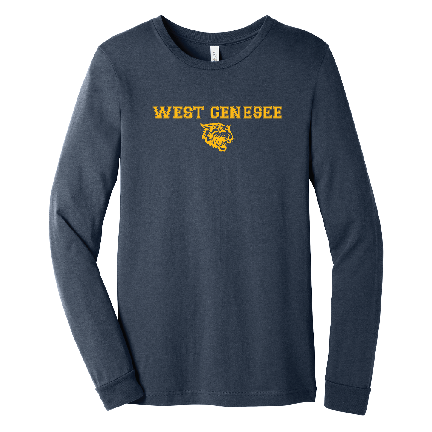 West Genesee Wildcats Arch Logo Mascot Long Sleeve T-Shirt