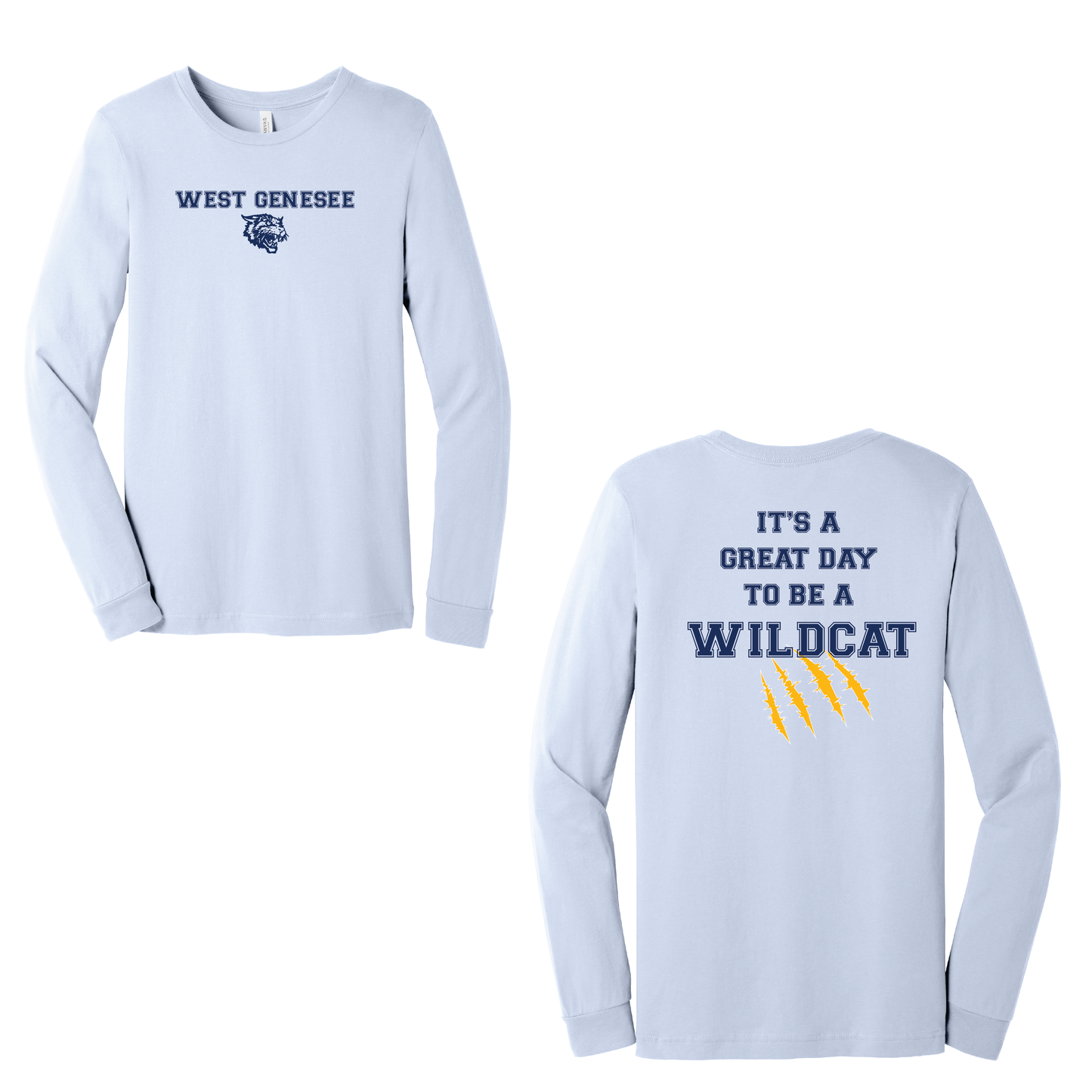 West Genesee Wildcats Claw Mark "Great Day" Long Sleeve T-Shirt