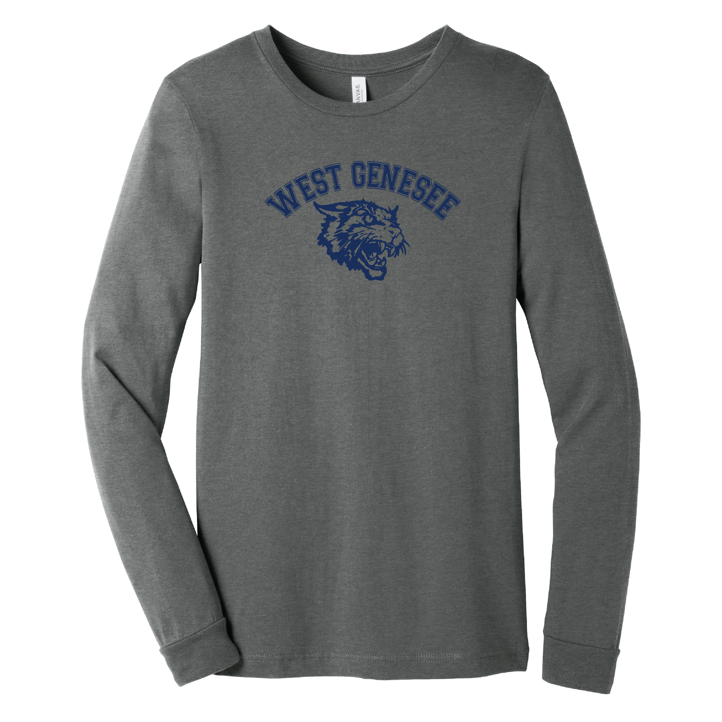 West Genesee Wildcats Arch Logo Mascot Long Sleeve T-Shirt