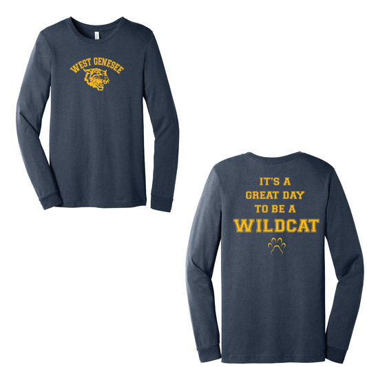 West Genesee Wildcats Arch Logo "Great Day Paw" Long Sleeve T-Shirt