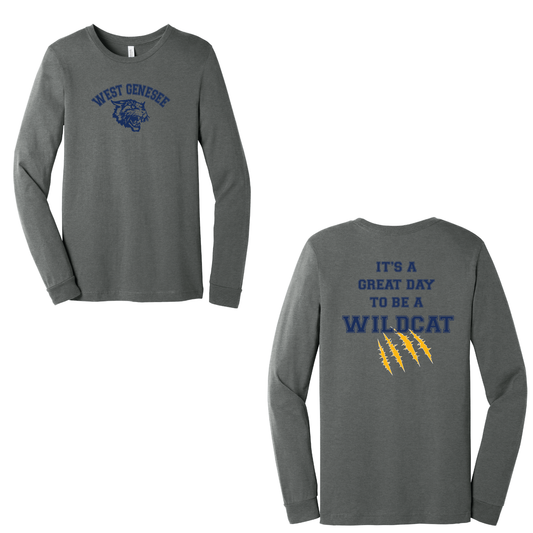 West Genesee Wildcats Arch Logo "Great Day Claw Mark" Long Sleeve T-Shirt
