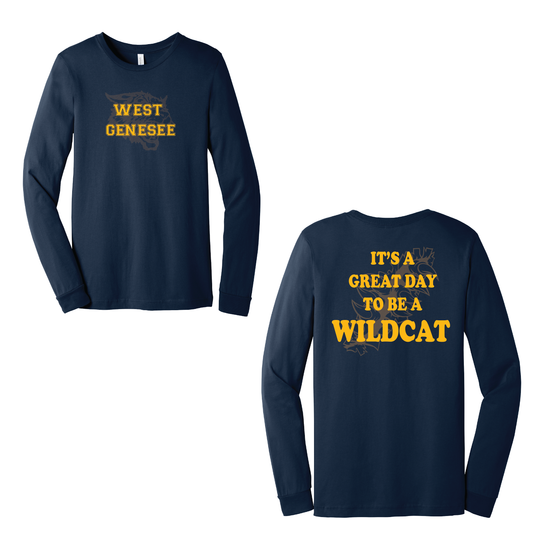 West Genesee Wildcats Shadow Mascot Claw "Great Day" Long Sleeve T-Shirt