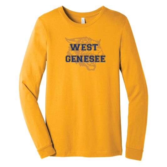 West Genesee Wildcats Shadow Mascot Long Sleeve T-Shirt