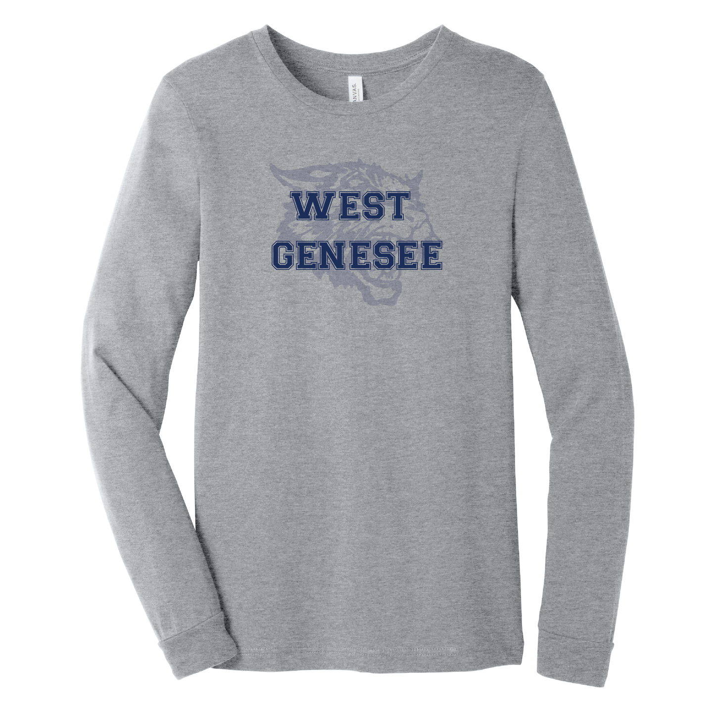 West Genesee Wildcats Shadow Mascot Long Sleeve T-Shirt