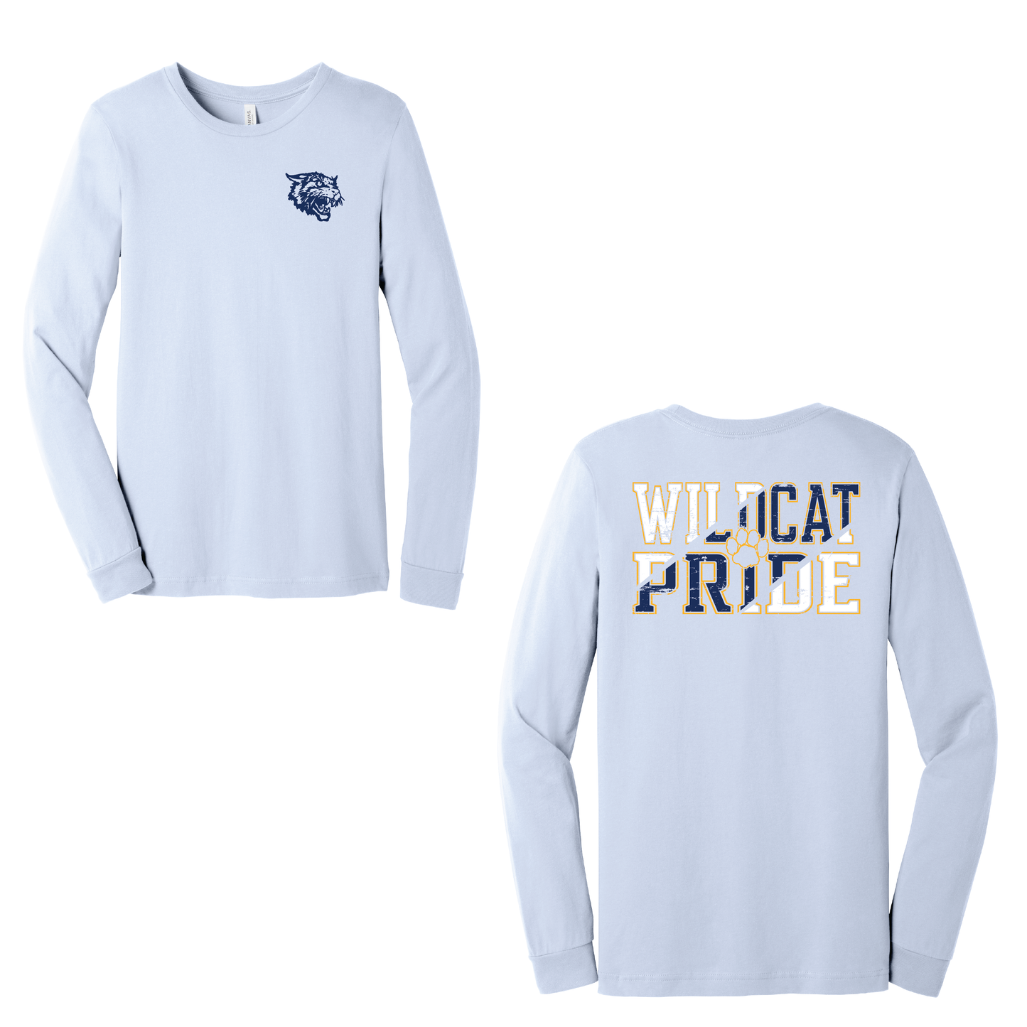 West Genesee Wildcats “Wildcat Pride” Long Sleeve T-Shirt – Paw Print Lettering