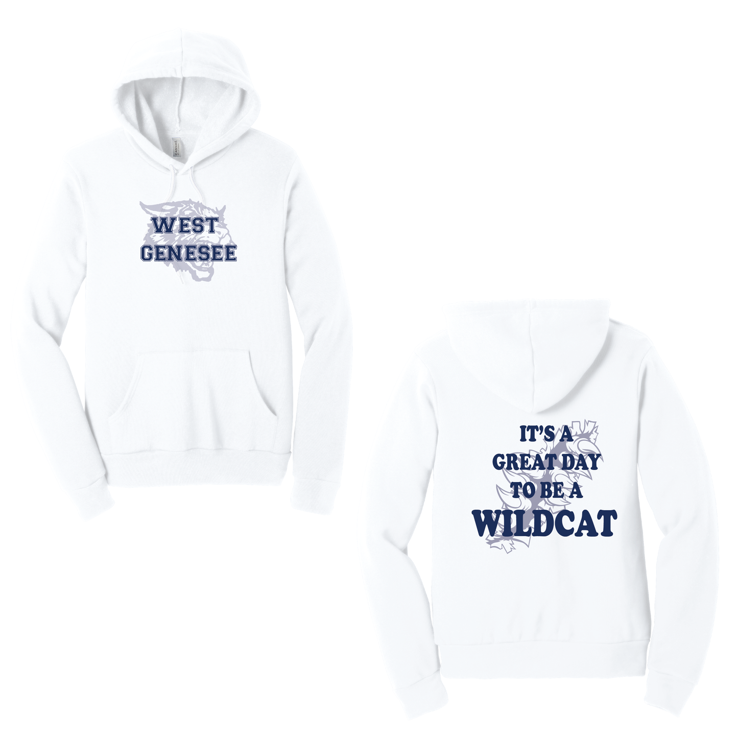 West Genesee Wildcats Shadow Mascot Claw Tear "Great Day" Hoodie