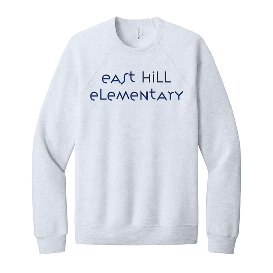 East Hill Elementary Modern Font Crewneck Sweatshirt