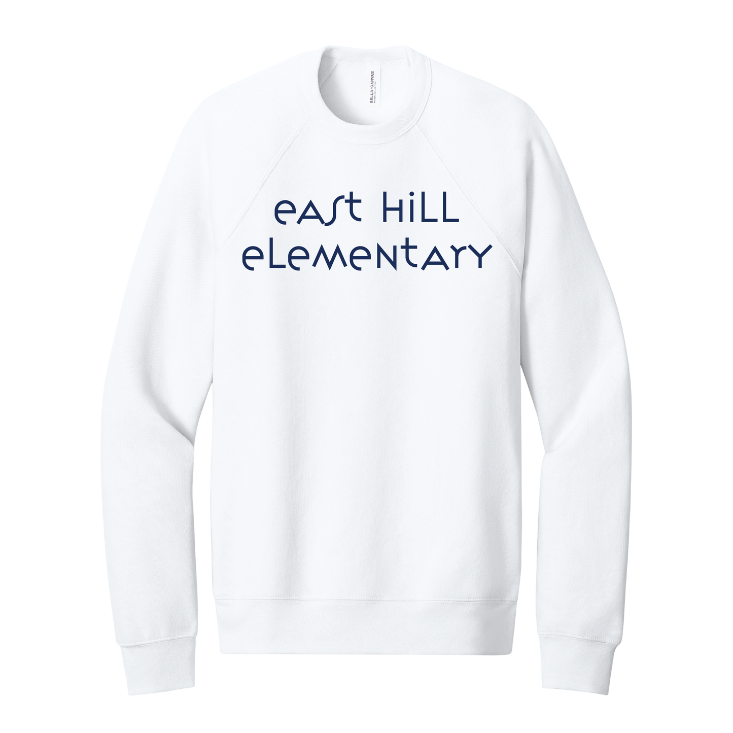 East Hill Elementary Modern Font Crewneck Sweatshirt