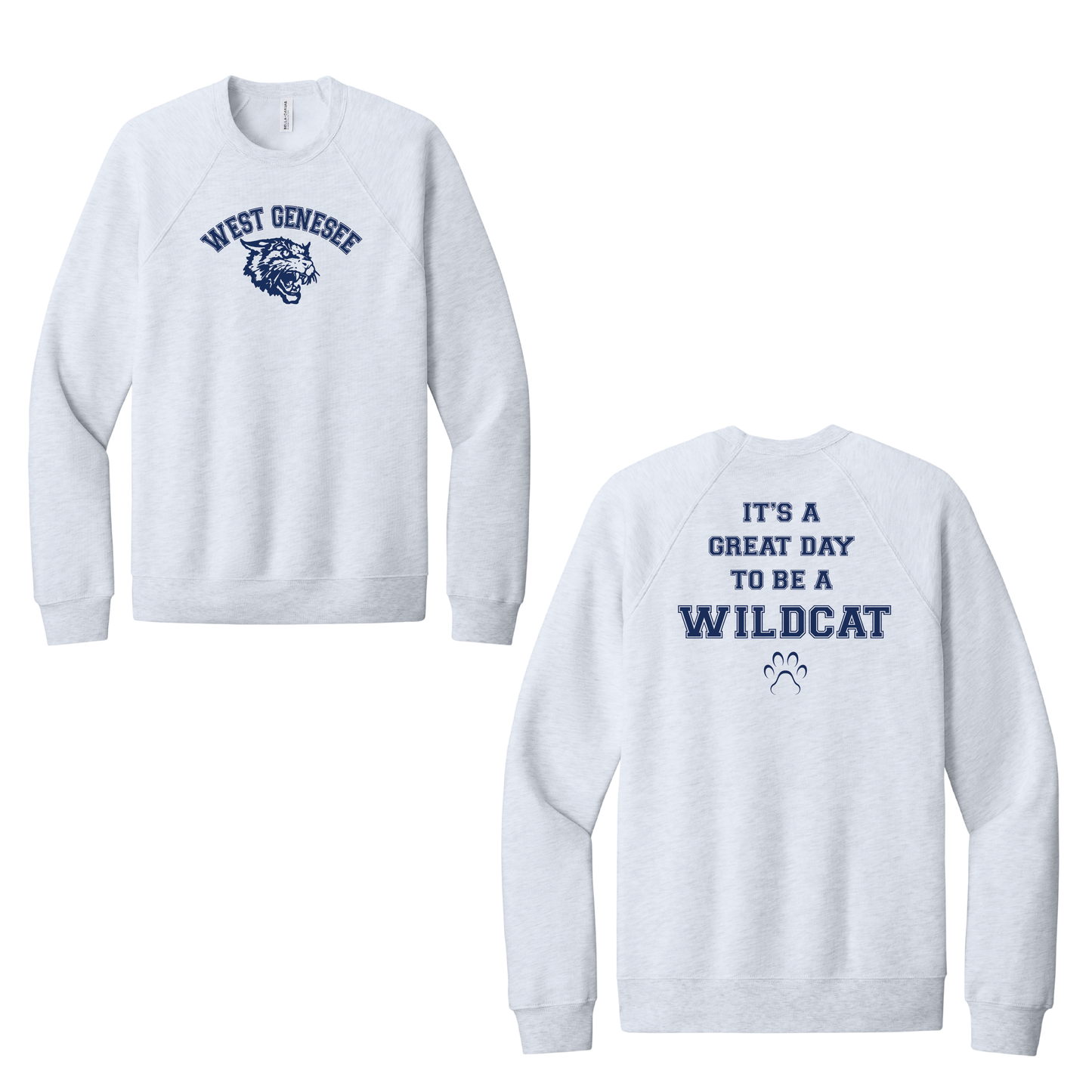 West Genesee Wildcats Arch Logo "Great Day Paw" Crewneck Sweatshirt
