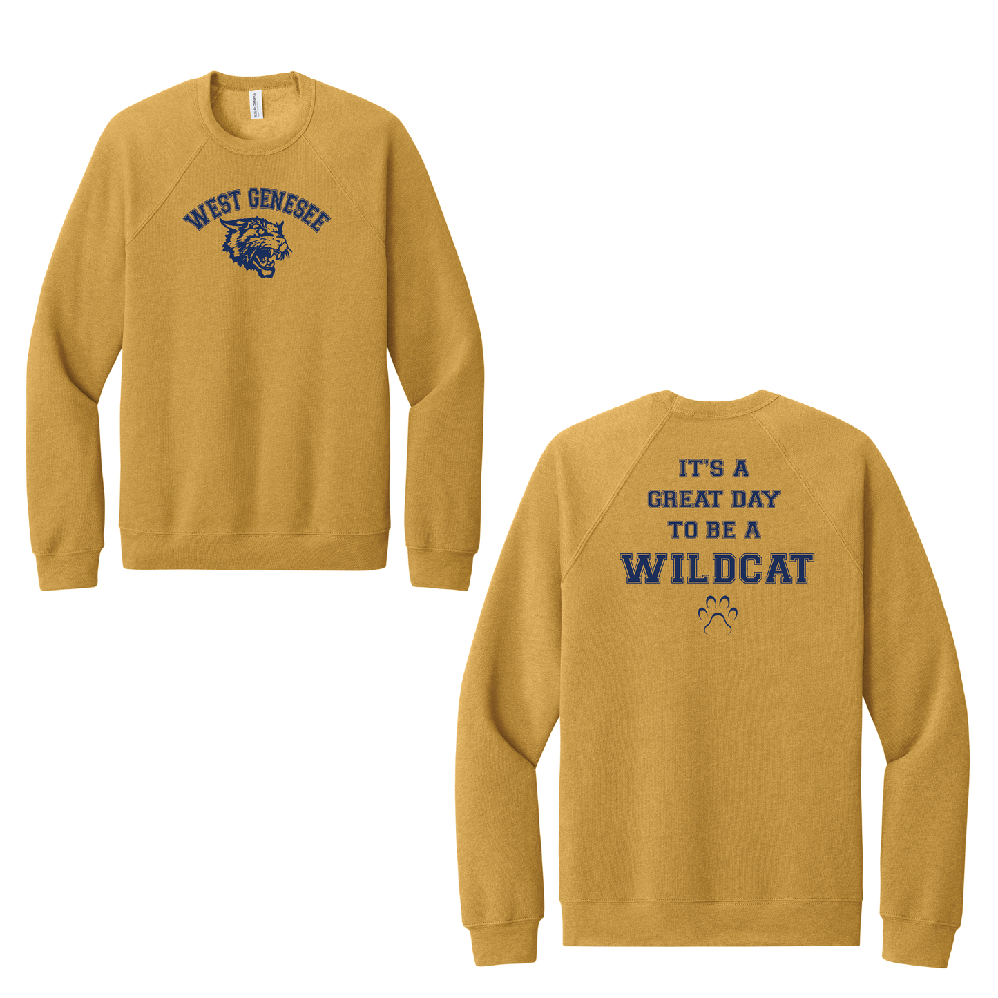 West Genesee Wildcats Arch Logo "Great Day Paw" Crewneck Sweatshirt