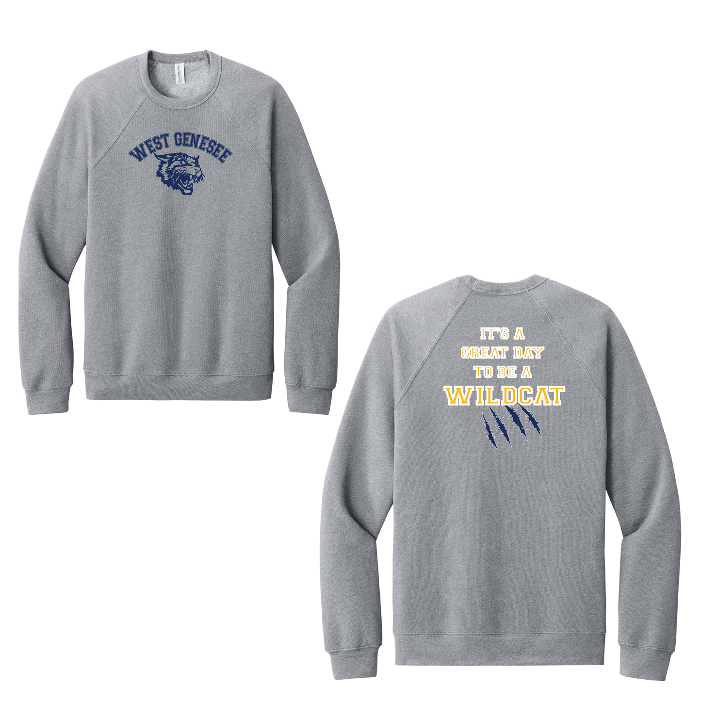 West Genesee Wildcats Arch Logo "Great Day Claw Mark" Crewneck Sweatshirt