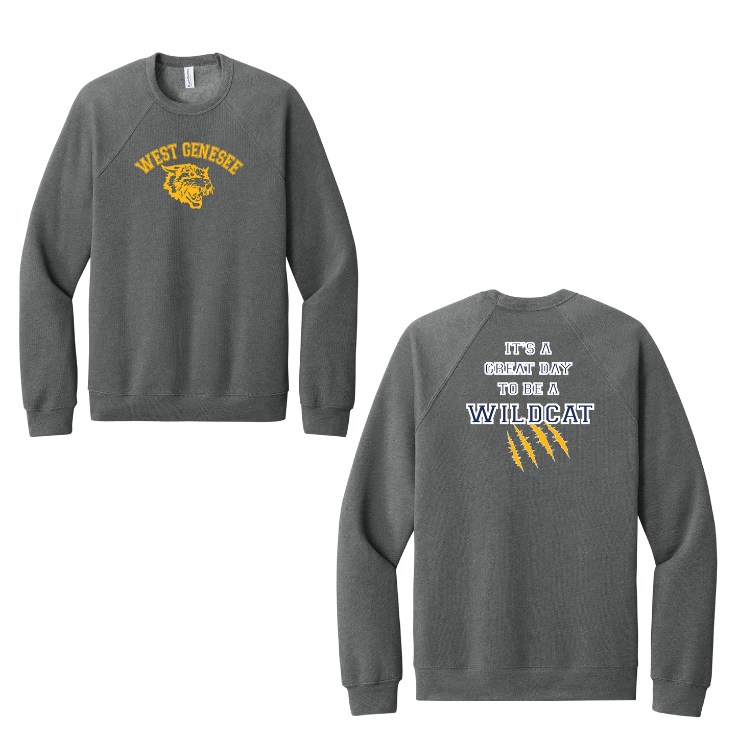 West Genesee Wildcats Arch Logo "Great Day Claw Mark" Crewneck Sweatshirt