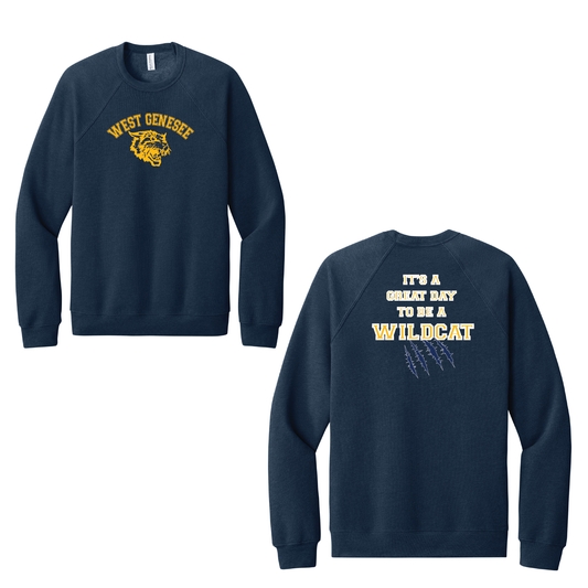 West Genesee Wildcats Arch Logo "Great Day Claw Mark" Crewneck Sweatshirt