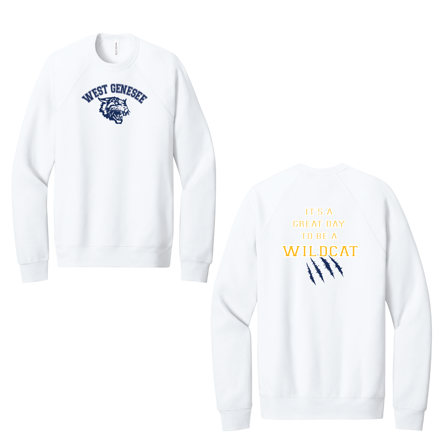 West Genesee Wildcats Arch Logo "Great Day Claw Mark" Crewneck Sweatshirt