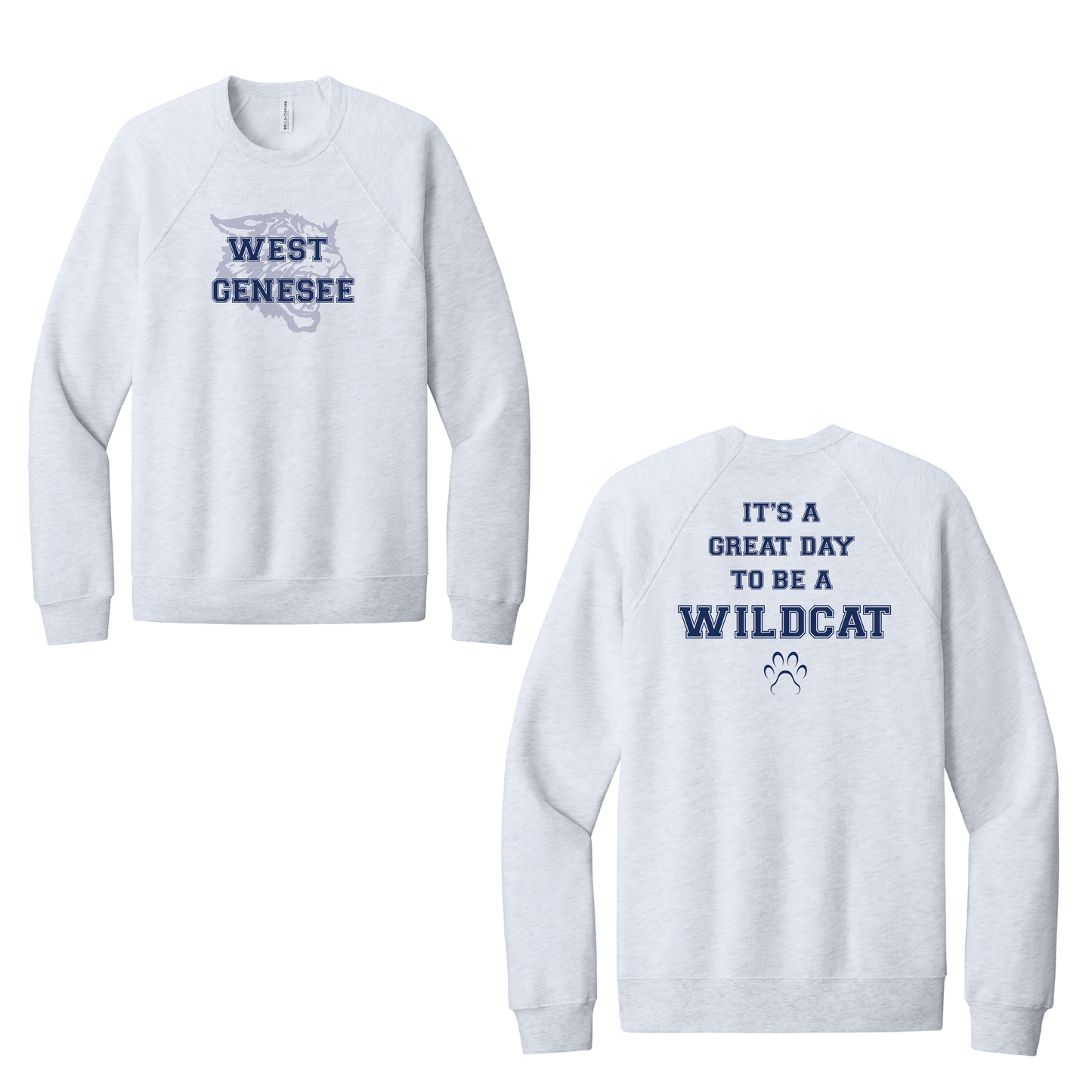 West Genesee Wildcats Shadow Mascot "Great Day Paw" Crewneck Sweatshirt