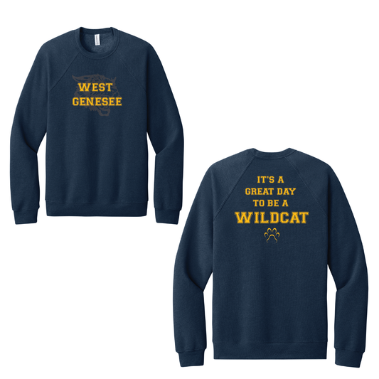 West Genesee Wildcats Shadow Mascot "Great Day Paw" Crewneck Sweatshirt