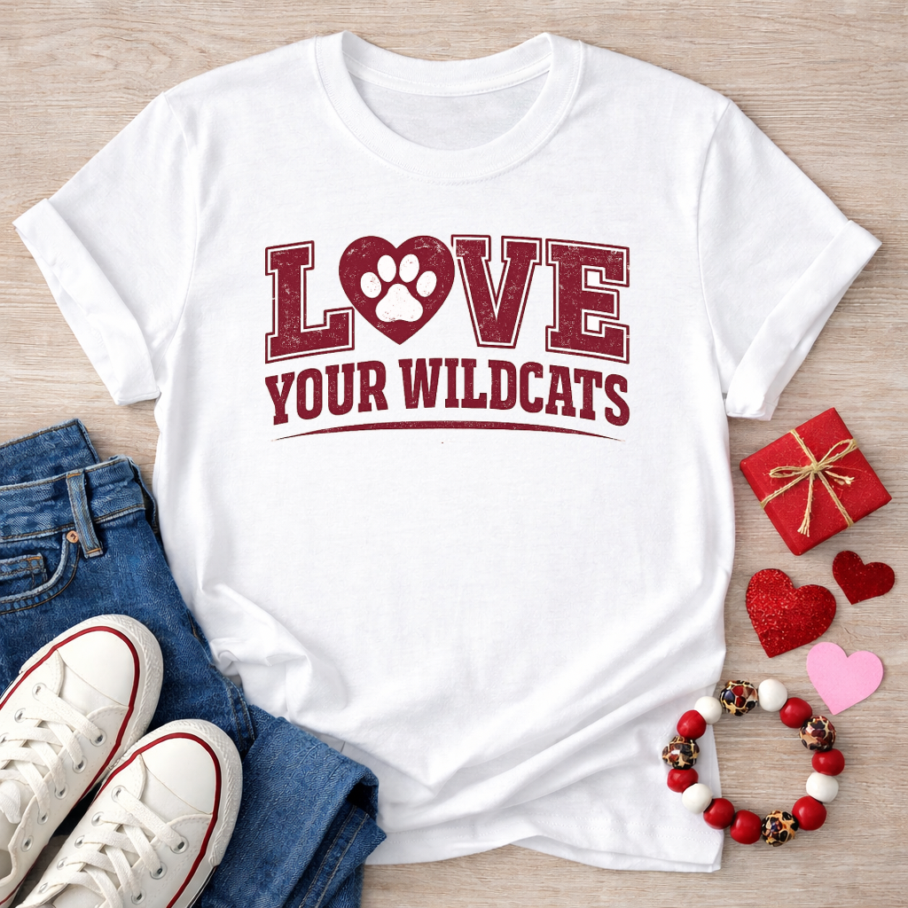 LOVE YOUR WILDCATS – Valentine Edition Tee 🐾❤️
